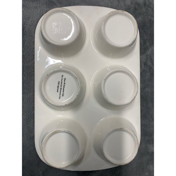 Ceramic Fall Leaves Muffin Pan Design 6-Cup By Certified International seasonal - Picture 7 of 11